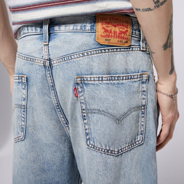 Vīriešu bikses LEVI'S BIKSES 565 LOOSE STRAIGHT MED INDIGO - WORN IN a7221-0028 krāsa zila