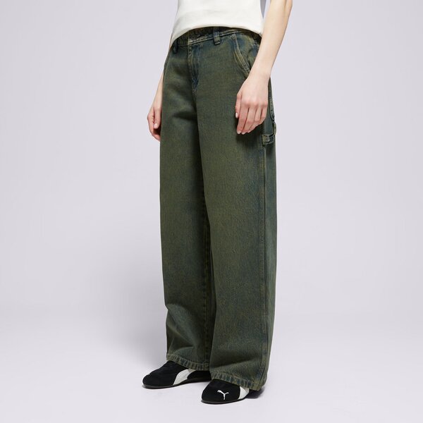 Sieviešu bikses DICKIES BIKSES X LOOSE DENIM CARPENTER PANT W dk0a4z6sk571 krāsa zaļa