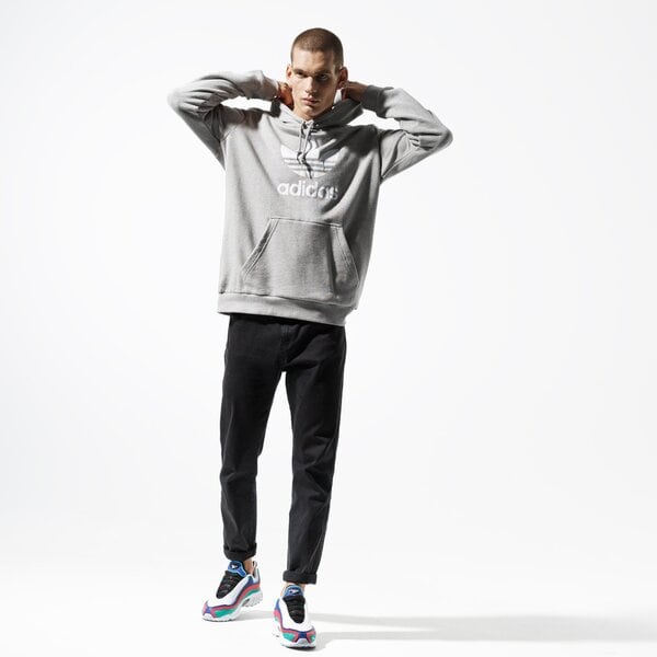 Vīriešu džemperis ADIDAS  DŽEMPERIS AR KAPUCI  TREFOIL HOODIE ADICOLOR dt7963 krāsa pelēka