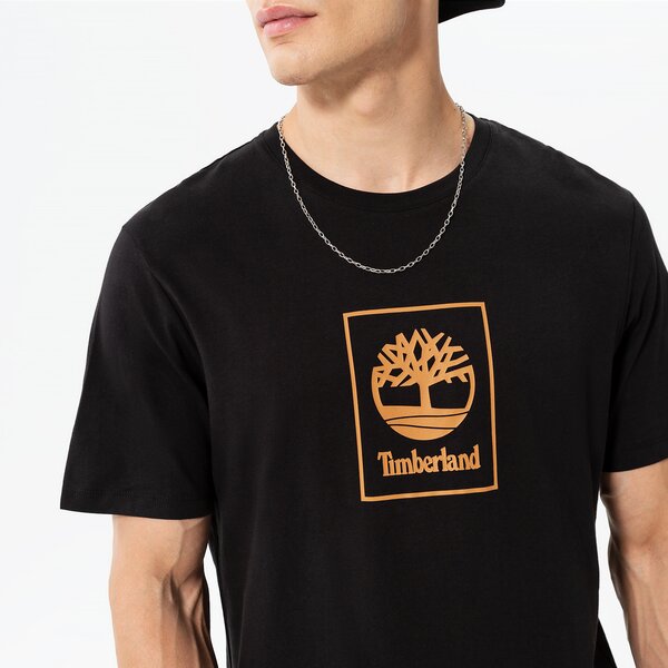 Vīriešu t krekli TIMBERLAND T-KREKLS EPP - SS STACK LOGO PRINT TEE tb0a5zh1p561 krāsa melna