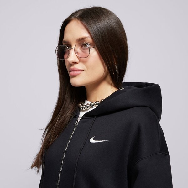 Sieviešu džemperis NIKE DŽEMPERIS AR RĀVĒJSLĒDZĒJU  W NSW   PHNX FLC FZ OS HOOD dq5758-010 krāsa melna