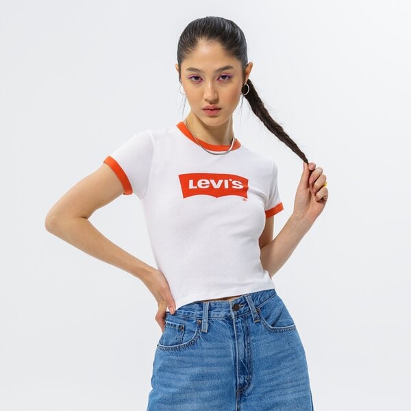 Krekli sievietēm LEVI'S T-KREKLS GRAPHIC RINGER MINI TEE a3523-0004 krāsa balta