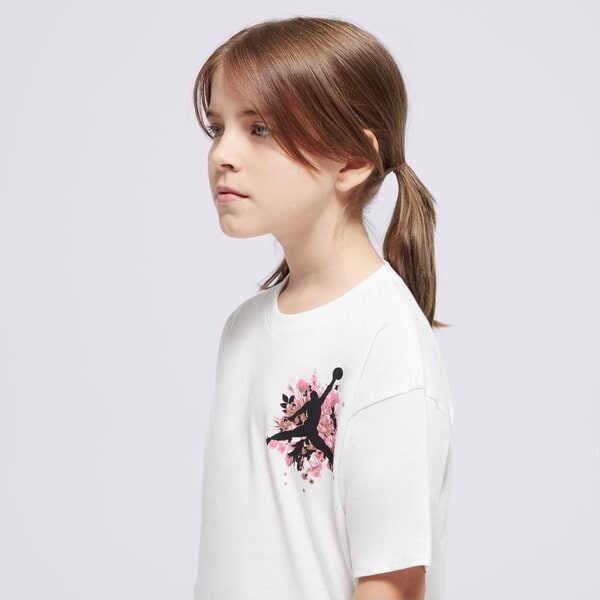 T krekli bērniem JORDAN T-KREKLS JDG FLORAL JUMPMAN SS TEE GIRL 45d450-001 krāsa balta