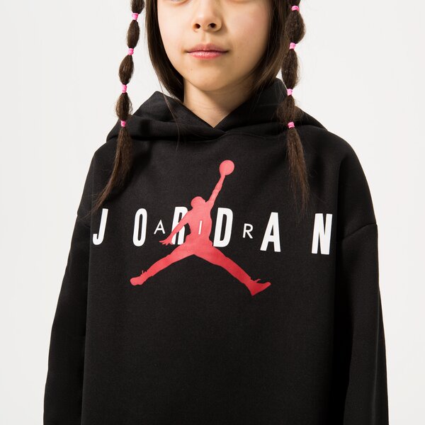 Džemperi bērniem JORDAN  DŽEMPERIS AR KAPUCI  JUMPMAN SUSTAINABLE GIRL 45b914-023 krāsa melna