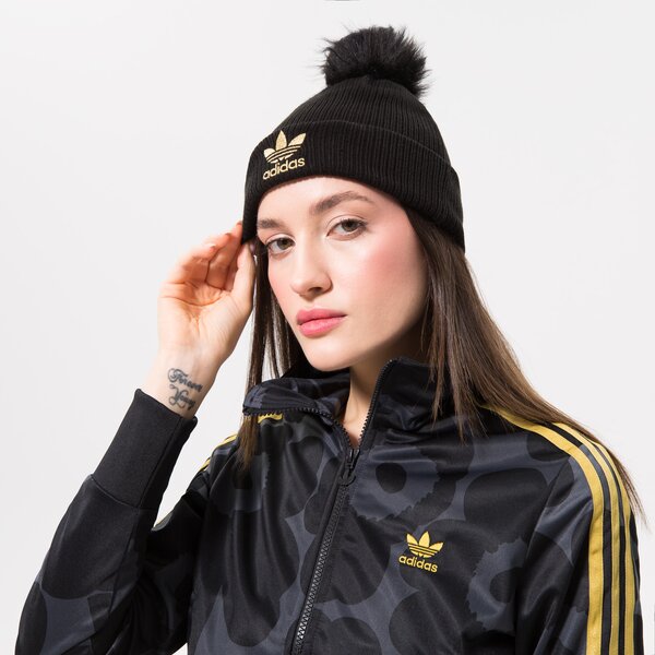 Sieviešu ziemas cepure ADIDAS CEPURE W FUR POM BEANI h35531 krāsa melna