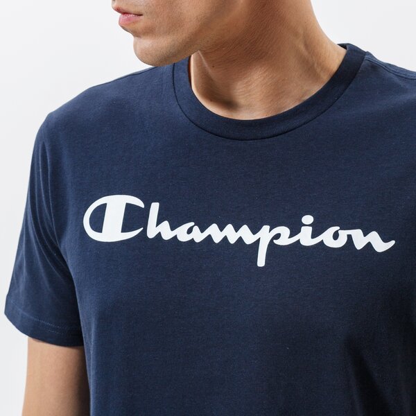 Vīriešu t krekli CHAMPION T-SHIRT CREWNECK TEE 216957bs501 krāsa tumši zila