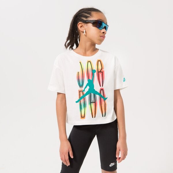 T krekli bērniem JORDAN T-SHIRT MJ MVP STACK GIRL 45b804-782 krāsa balta
