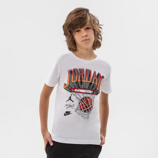 T krekli bērniem JORDAN T-SHIRT HOOP STYLE T-SHIRT JUNIOR BOY 95b231-001 krāsa balta