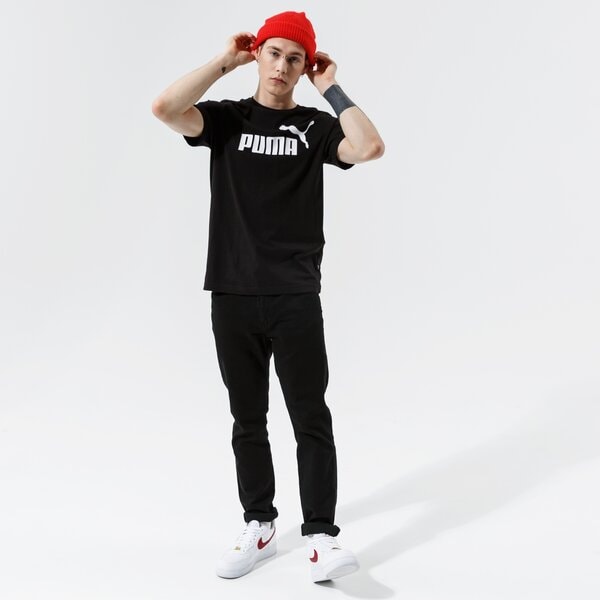 Vīriešu t krekli PUMA T-SHIRT ESS LOGO TEE - PUMA BLACK 58666601 krāsa melna