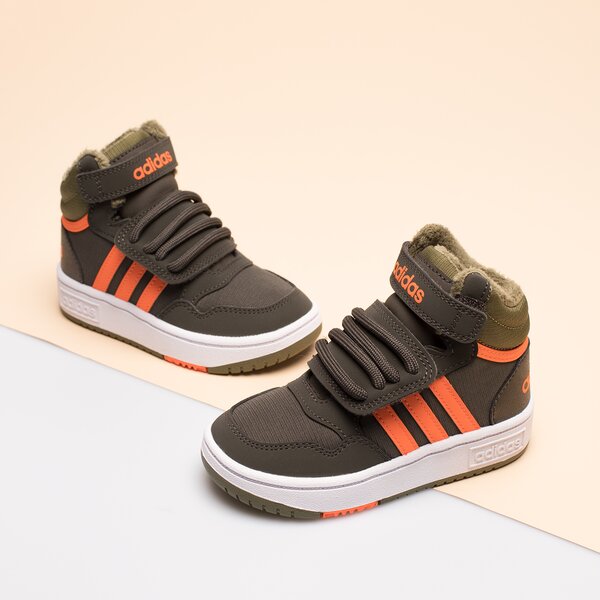 Sporta apavi bērniem ADIDAS HOOPS MID 3.0 FUR AC I  gw4480 krāsa haki