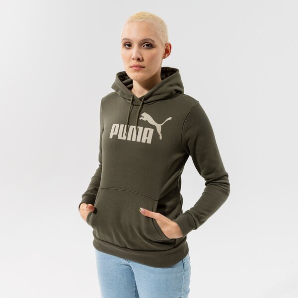 Sieviešu džemperis PUMA  DŽEMPERIS AR KAPUCI  ESS LOGO HOODIE FL (S)  GRAPE LEA 58678944 krāsa haki