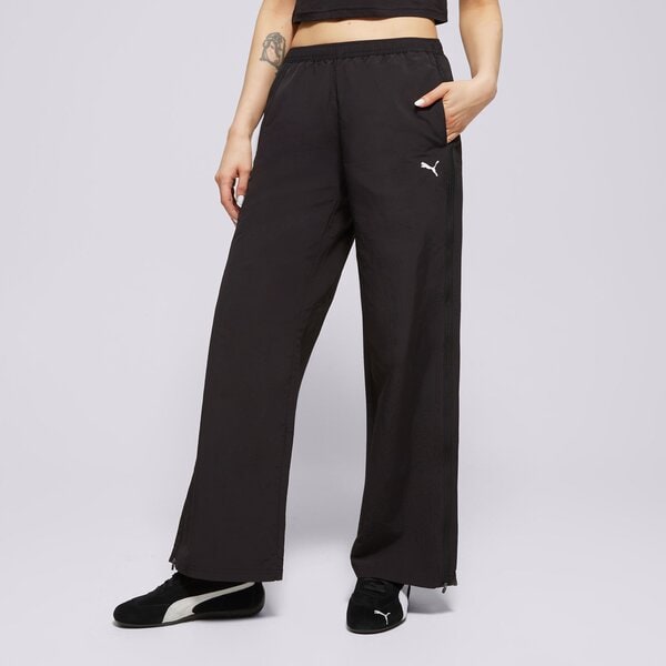 Sieviešu bikses PUMA BIKSES RELAXED WOVEN ZIP-OFF PANTS OP 629808 01 krāsa melna