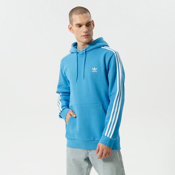 Vīriešu džemperis ADIDAS  DŽEMPERIS AR KAPUCI  3-STRIPES HOODY he9476 krāsa zila