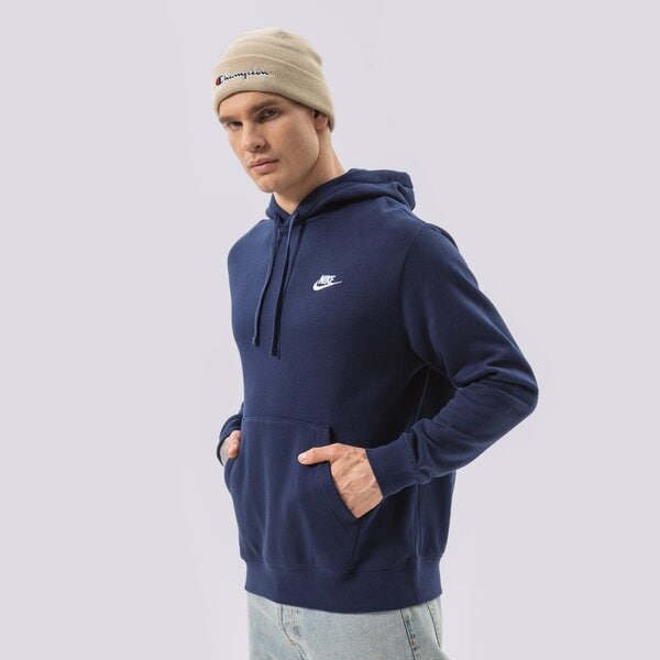 Vīriešu džemperis NIKE  DŽEMPERIS AR KAPUCI  SPORTSWEAR CLUB FLEECE bv2654-410 krāsa tumši zila