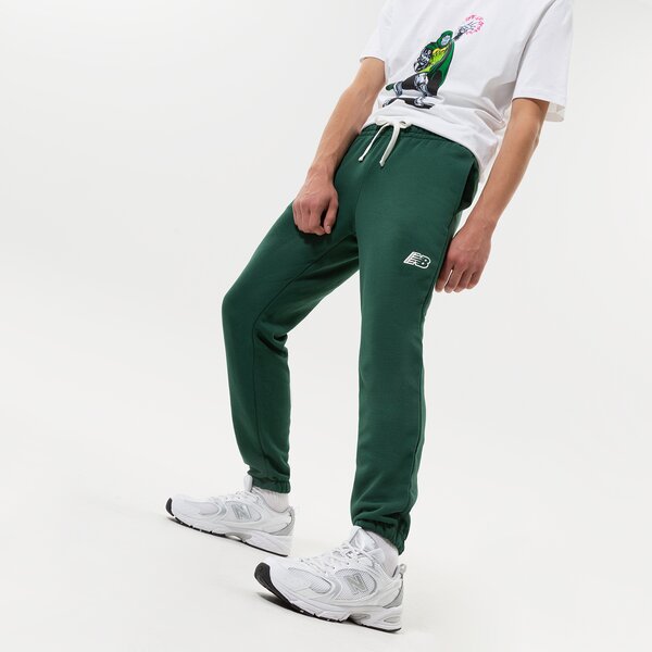 Vīriešu bikses NEW BALANCE BIKSES NB ESSENTIALS FLEECE JOGGER mp23504nwg krāsa zaļa