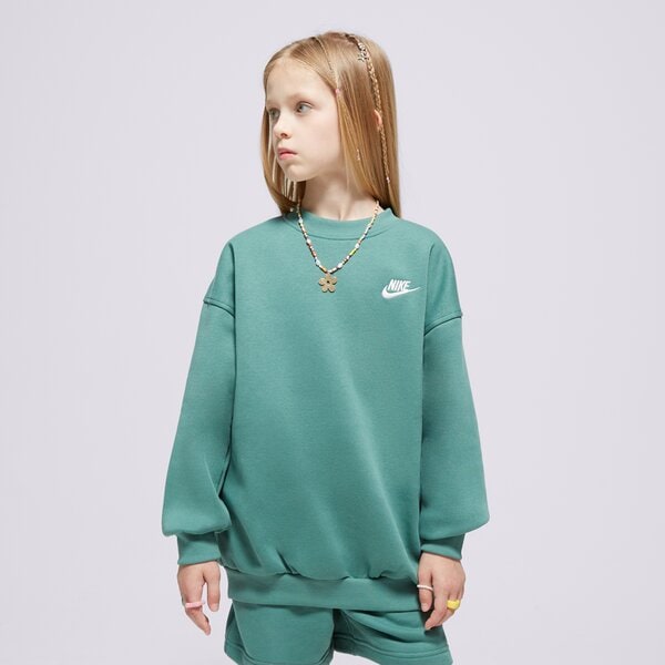 Džemperi bērniem NIKE DŽEMPERIS SPORTSWEAR CLUB FLEECE GIRL fd2923-361 krāsa zaļa