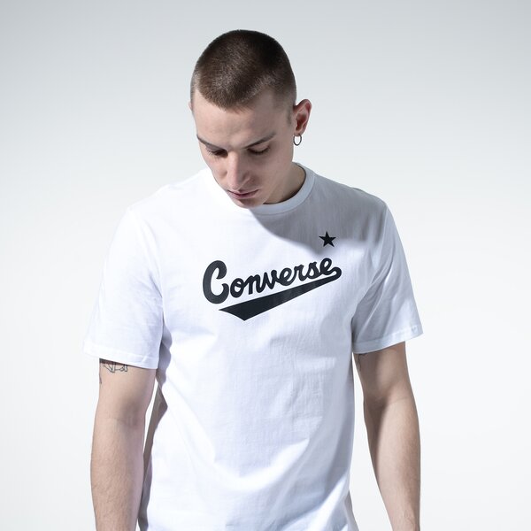 Vīriešu t krekli CONVERSE T-SHIRT CENTER FRONT LOGO TEE 10018235-a02 krāsa balta