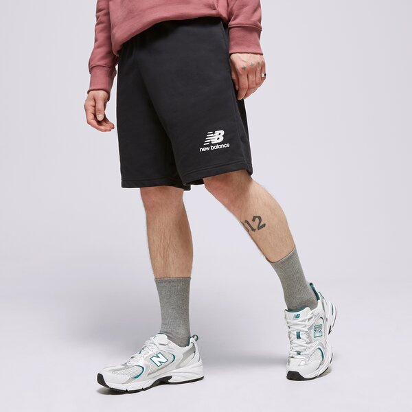 Vīriešu šorti NEW BALANCE ŠORTI NB ESSENTIALS STACKED SHORT ms31540bk krāsa melna