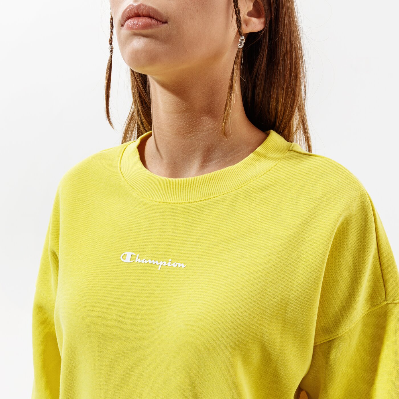 Sieviešu džemperis CHAMPION DŽEMPERIS CREWNECK SWEATSHIRT 112588ys021 krāsa dzeltena