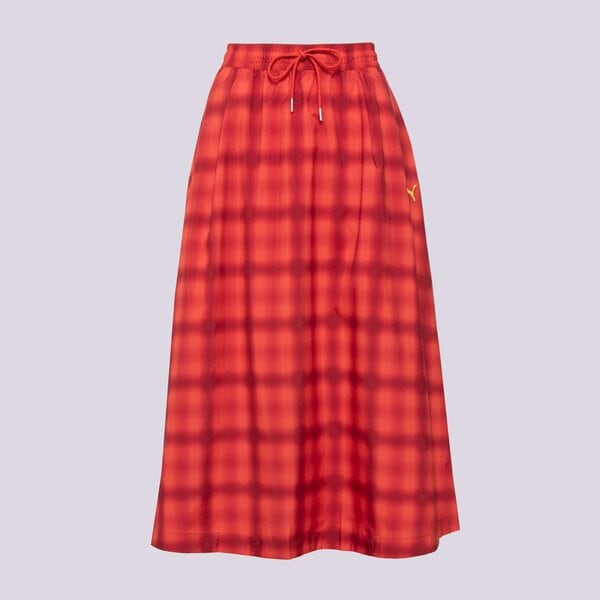 Sieviešu PUMA SVARCINI WOVEN MIDI AOP PLEATED SKIRT 629795 15 krāsa sarkana