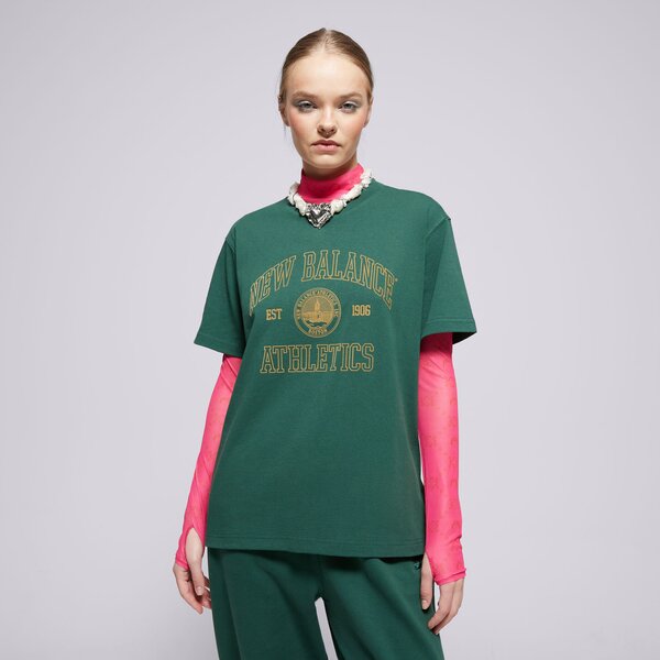 Krekli sievietēm NEW BALANCE T-SHIRT ATHLETICS OVERSIZED CREST T-SHIRT wt43548nwg krāsa zaļa