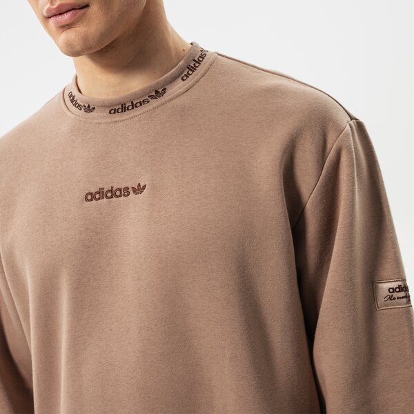 Vīriešu džemperis ADIDAS DŽEMPERIS TREFOIL LINEAR LABEL SWEATSHIRT hm2664 krāsa brūna