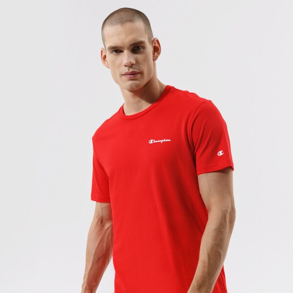 Vīriešu t krekli CHAMPION T-SHIRT CREWNECK T-SHIRT 214153rs046 krāsa sarkana