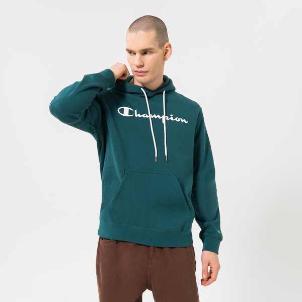 Vīriešu džemperis CHAMPION  DŽEMPERIS AR KAPUCI  HOODED SWEATSHIRT 218282gs549 krāsa zaļa