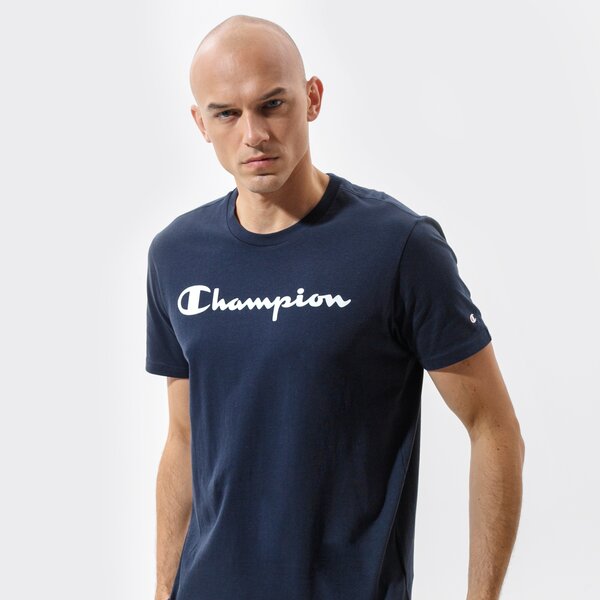 Vīriešu t krekli CHAMPION T-SHIRT CREWNECK TEE 216957bs501 krāsa tumši zila