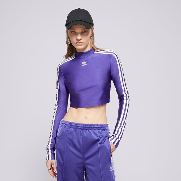 Krekli sievietēm ADIDAS T-KREKLS 3 S CROPPED LS ir8133 krāsa violeta