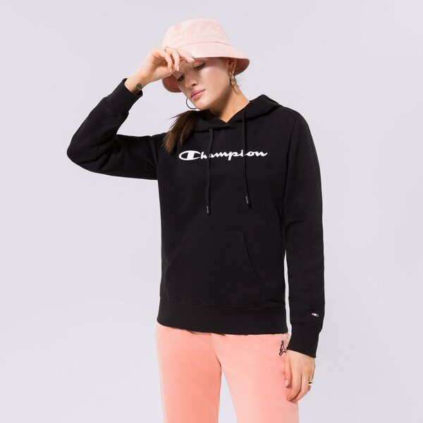 Sieviešu džemperis CHAMPION  DŽEMPERIS AR KAPUCI  HOODED SWEATSHIRT 115687kk001 krāsa melna