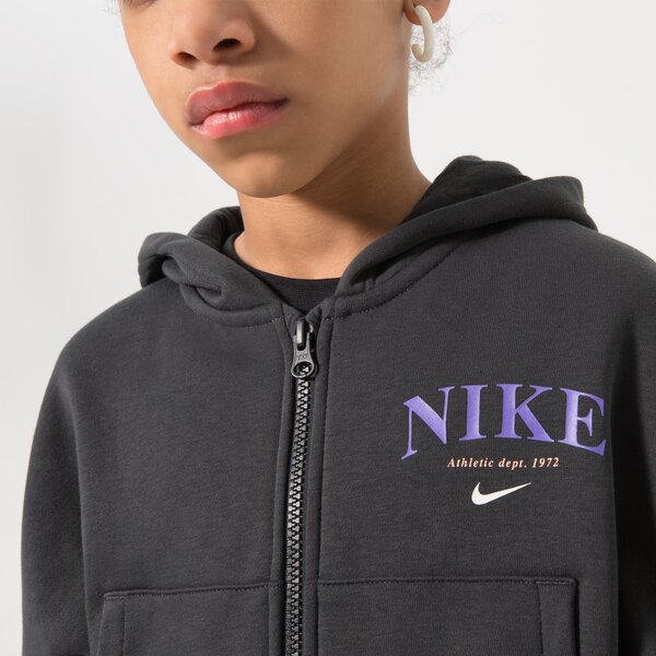 Džemperi bērniem NIKE DŽEMPERIS AR RĀVĒJSLĒDZĒJU    G NSW TREND FLC FZ HOODIE dv2565-045 krāsa melna