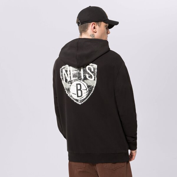 Vīriešu džemperis NEW ERA  DŽEMPERIS AR KAPUCI  INFILL TEAM LOGO NET BROOKLYN  60332148 krāsa melna