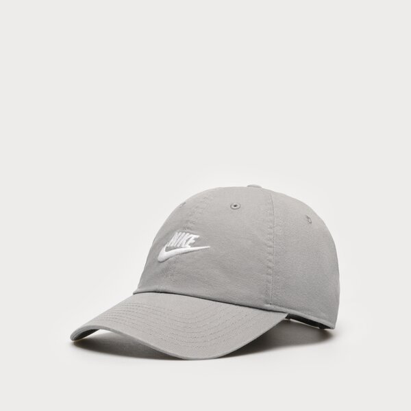 Sieviešu cepure ar nagu NIKE CEPURE SPORTSWEAR HERITAGE86 FUTURA WASHED 913011-073 krāsa pelēka