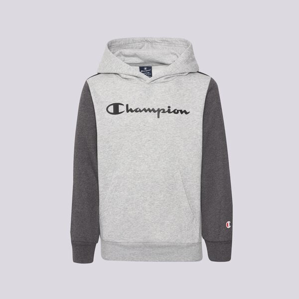 Džemperi bērniem CHAMPION COLOUR BLOCK TAPE OVERHEAD HOODIE JUNIOR  306268em006 krāsa pelēka