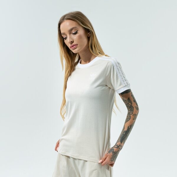 Krekli sievietēm ADIDAS T-SHIRT 3 STRIPES TEE h33573 krāsa bēša