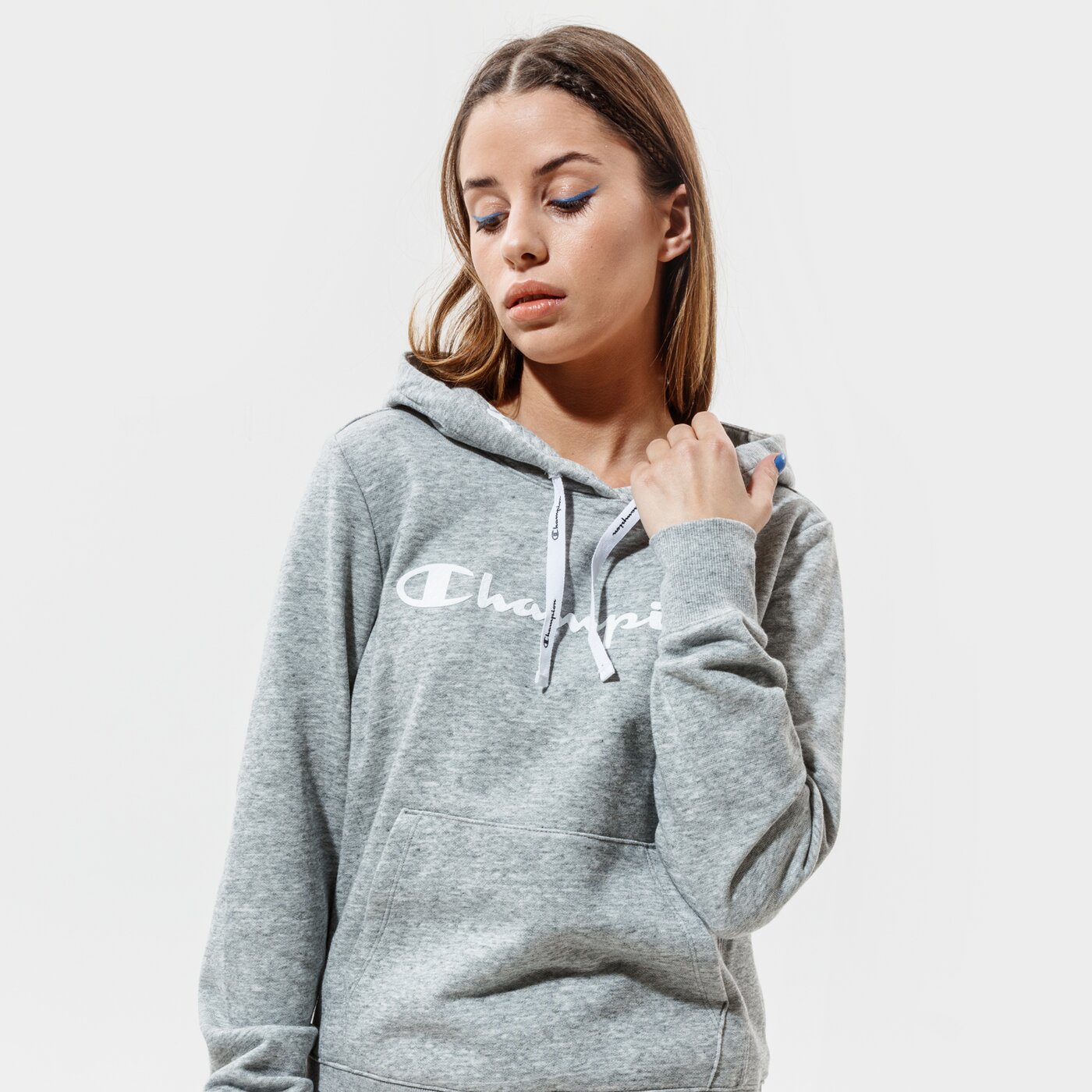 CHAMPION DŽEMPERIS AR KAPUCI HOODED SWEATSHIRT 112580EM029 Sievietēm Krāsa  pelēka ▷ Stilīgi Džemperi ▷ Champion Apģērbi Interneta veikalā Sizeer.lv ▷▷