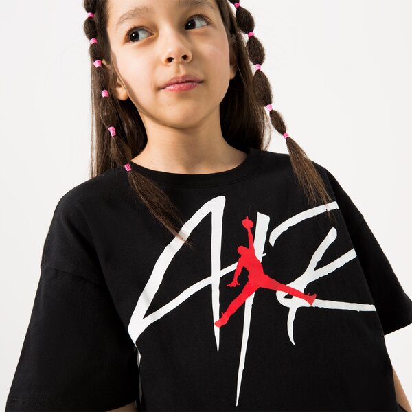 T krekli bērniem JORDAN T-SHIRT SIGNATURE AIR GIRL 45b851-023 krāsa melna