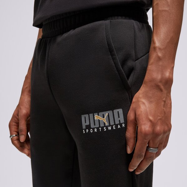 Vīriešu bikses PUMA BIKSES CORE SPTSW PANTS BLK/GLD 67488601 krāsa melna