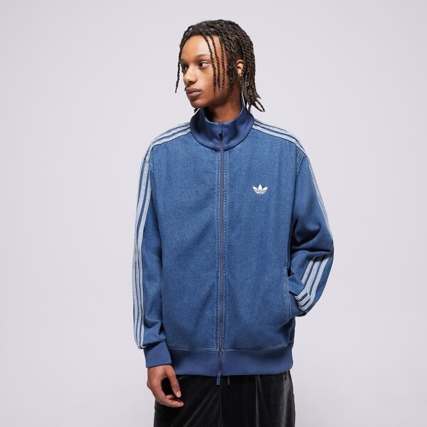 Vīriešu džemperis ADIDAS DŽEMPERIS AR RĀVĒJSLĒDZĒJU  DENIM FB TT jc6233 krāsa zila