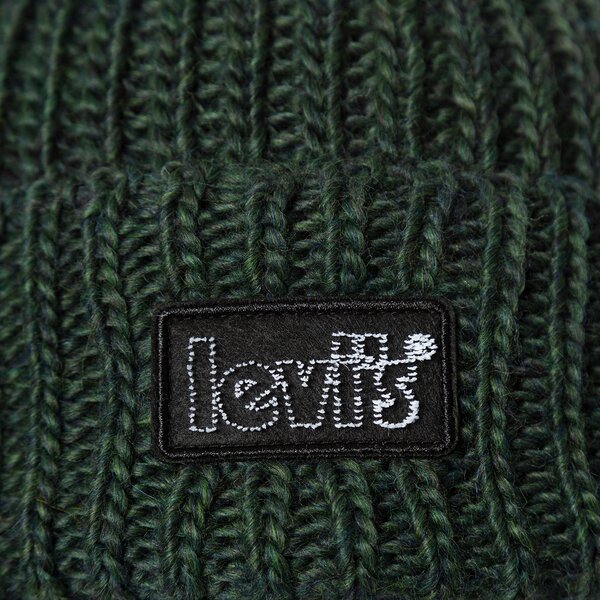Sieviešu ziemas cepure LEVI'S CEPURE CHUNKY BEANIE d7257-0002 krāsa zaļa