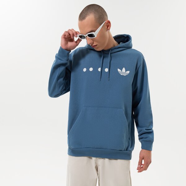Vīriešu džemperis ADIDAS  DŽEMPERIS AR KAPUCI  LOGO HOOD hk2762 krāsa zila