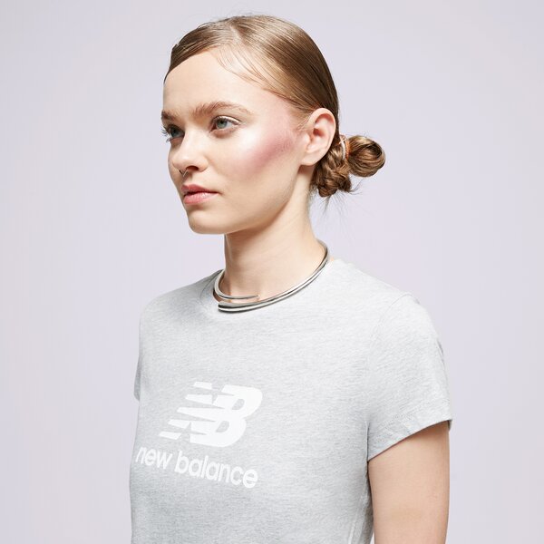 Krekli sievietēm NEW BALANCE T-SHIRT NB ESSENTIALS STACKET LOGO TEE wt31546ag krāsa pelēka