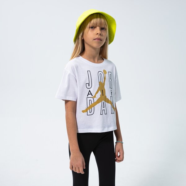 T krekli bērniem JORDAN T-SHIRT JDG JORDAN AIR SHINE GIRL 45b058001 krāsa balta