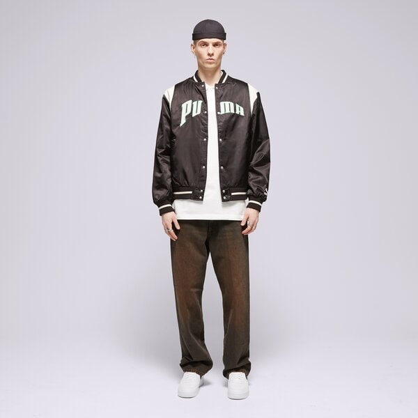 Vīriešu jaka PUMA JAKA PUMA TEAM VARSITY JACKET 62369101 krāsa melna