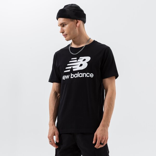 Vīriešu t krekli NEW BALANCE T-SHIRT ESSENTIALS STACKED LOGO TEE mt01575bk krāsa melna