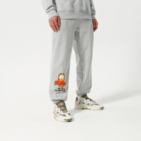 Vīriešu bikses PUMA BIKSES PUMA X GARFIELD SWEATPANTS 534436 04 krāsa pelēka
