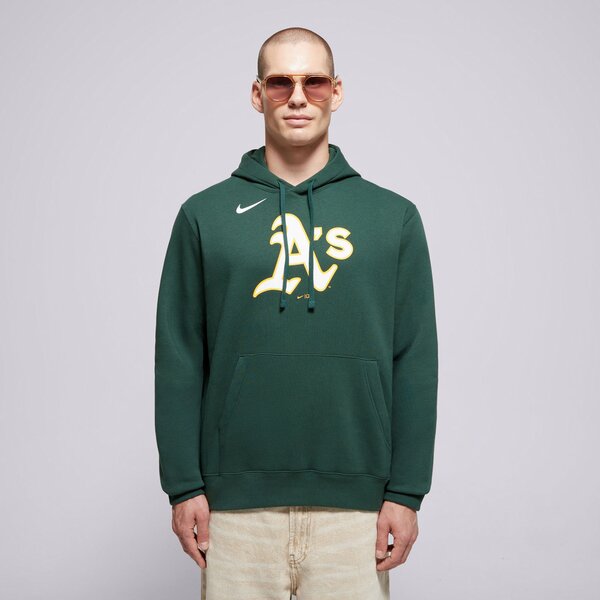 Vīriešu džemperis NIKE  DŽEMPERIS AR KAPUCI  MLB LOGO CLUB FLEECE HOOD OAKLAND nkdk-3ey-fz-ckx krāsa zaļa
