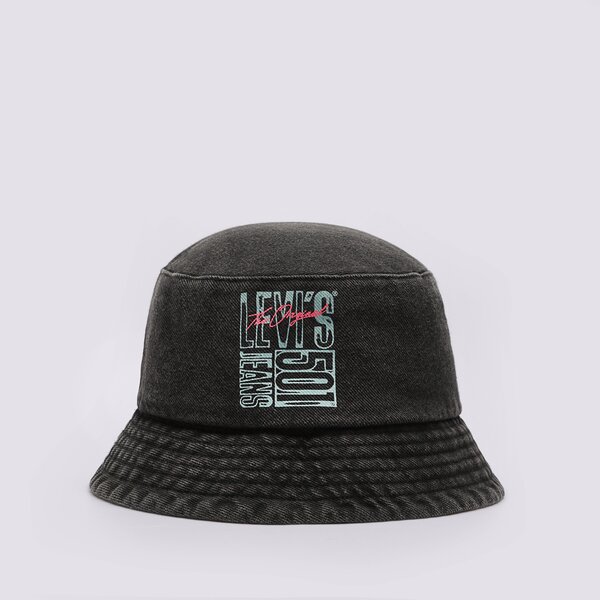  LEVI'S CEPURE 501 GRAPHIC BUCKET HAT d75930001 krāsa melna