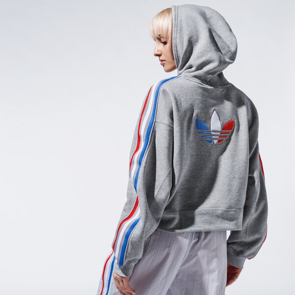 Sieviešu džemperis ADIDAS  DŽEMPERIS AR KAPUCI  HOODIE gn2855 krāsa pelēka